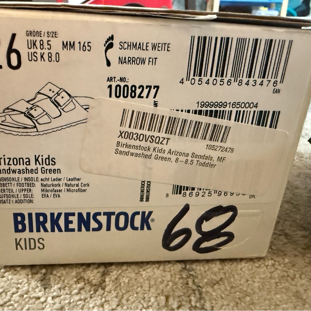Birkenstock Arizona Two-Strap Suede Sandal in Sandwash Green Camo - Picture 5 of 5